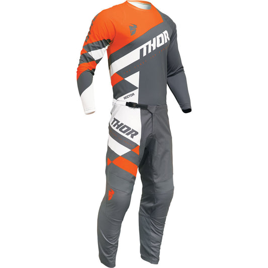 THOR 2024 SECTOR CHECKER CHARCOAL / ORANGE KIDS GEAR SET