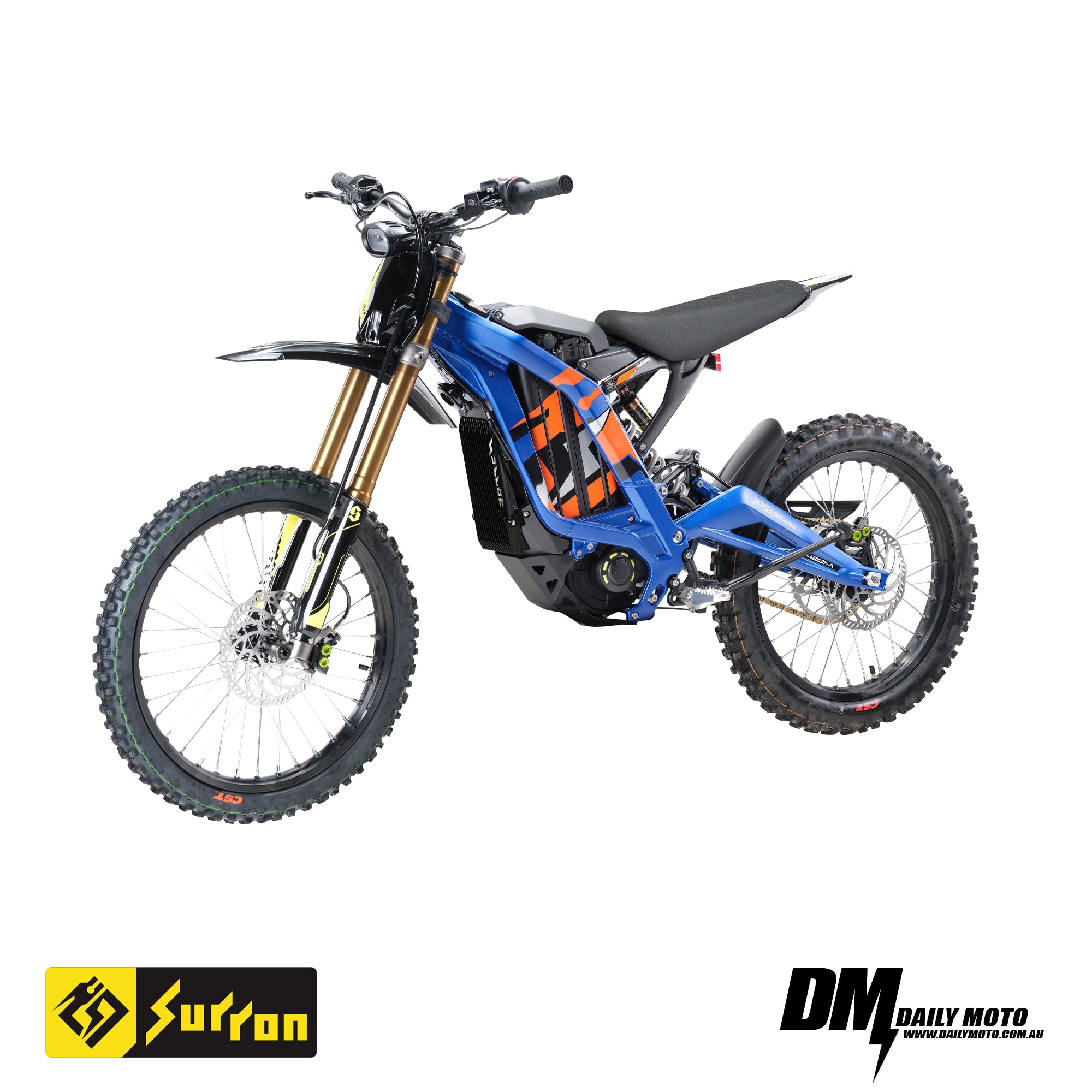 2025 Surron Light Bee X E Bike showcased in blue, featuring off-road capability and advanced electric performance.