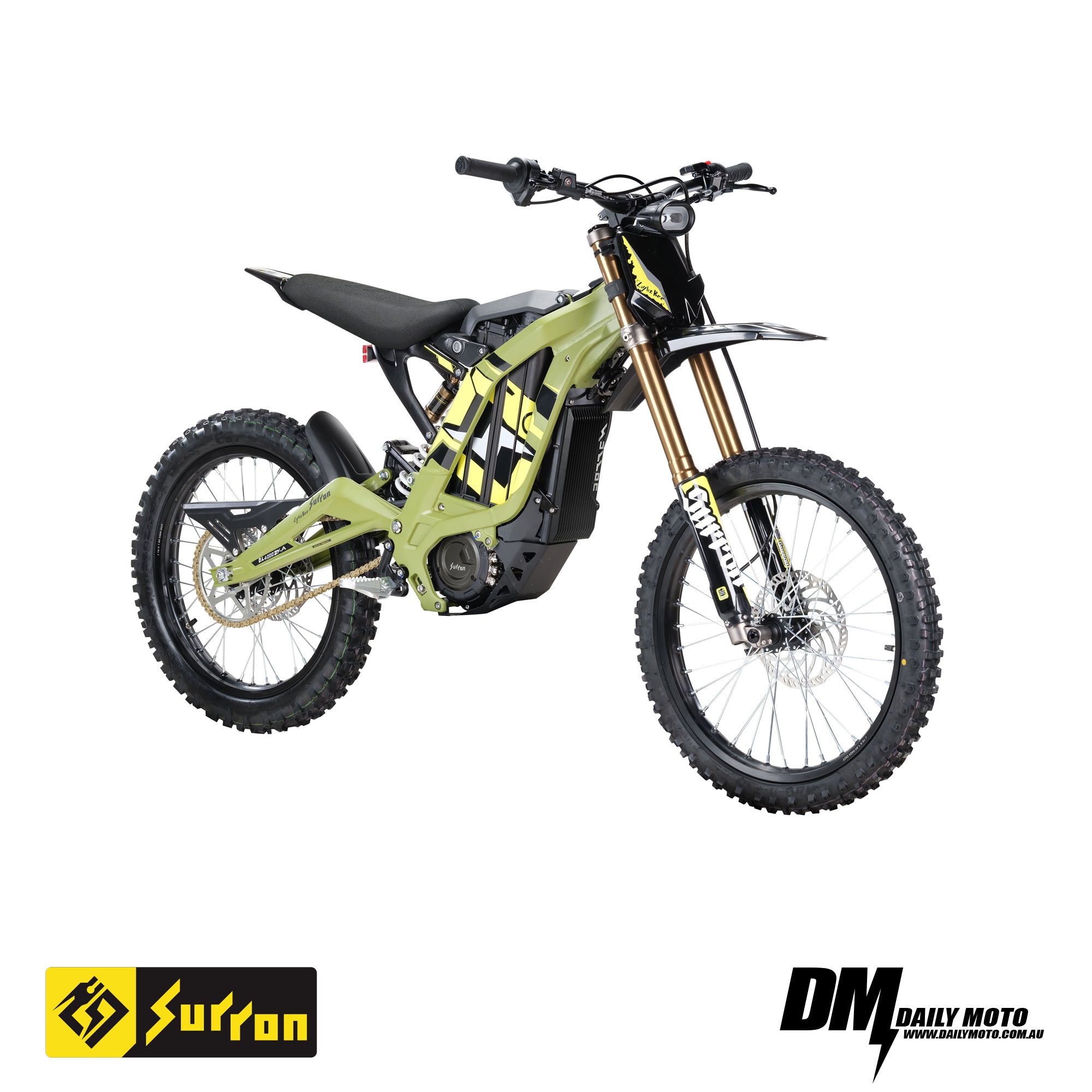 2025 Surron Light Bee X E Bike showcased in green color, designed for exceptional off-road performance.